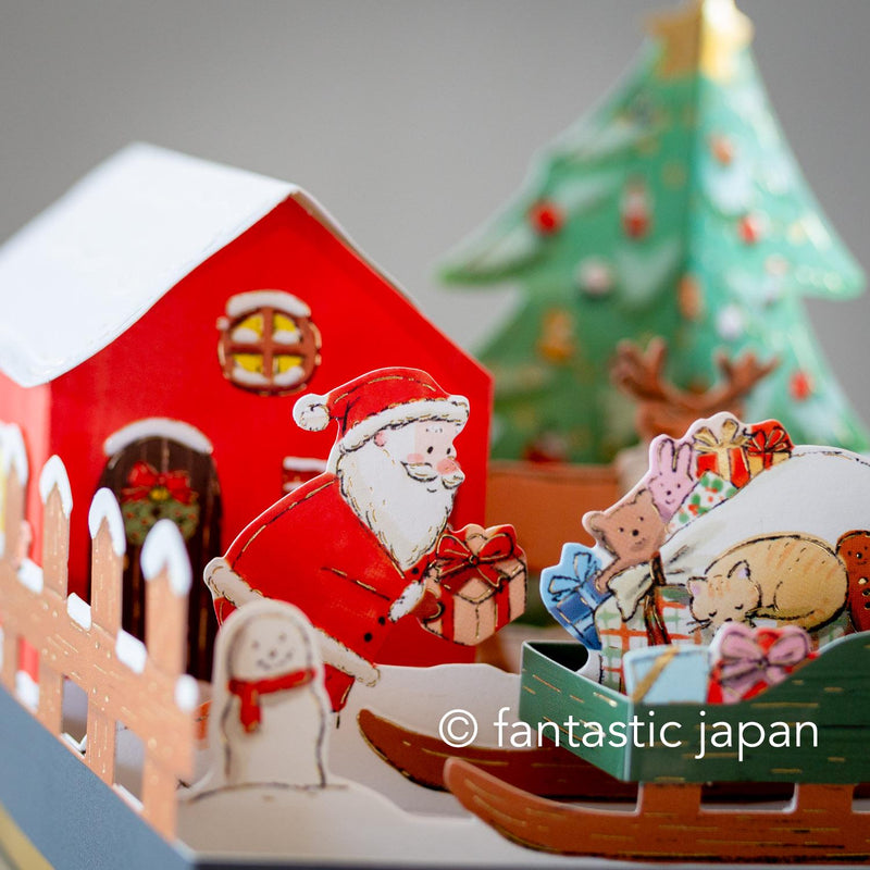 Christmas pop-up garden card "Santa Claus house"