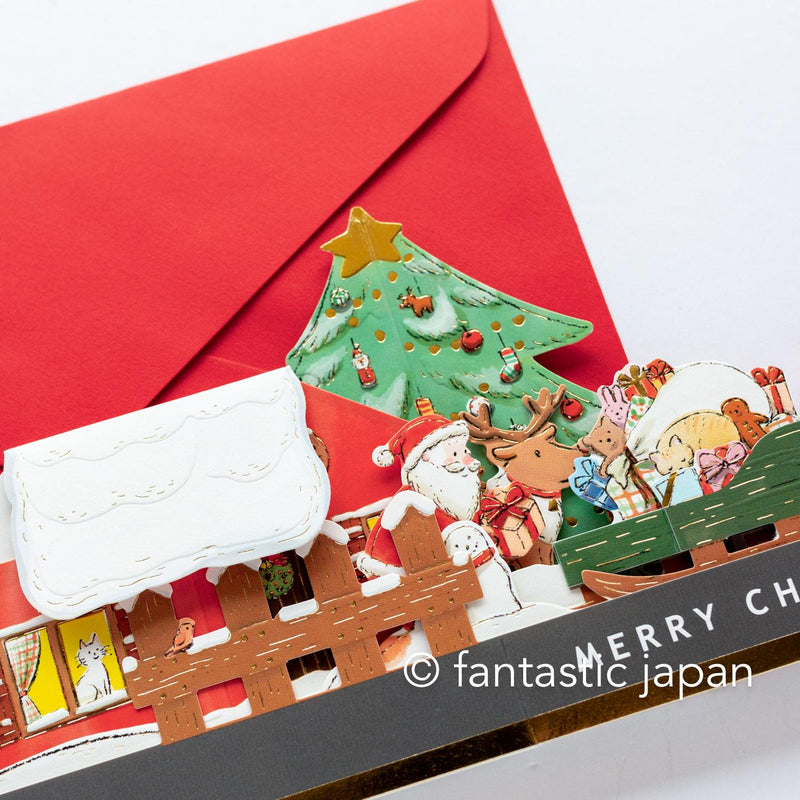 Christmas pop-up garden card "Santa Claus house"