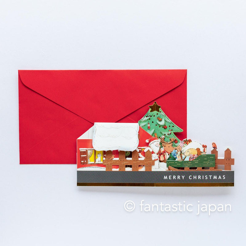 Christmas pop-up garden card "Santa Claus house"