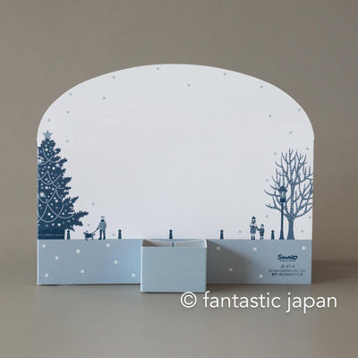 Christmas 3d laser-cut card -holiday town-