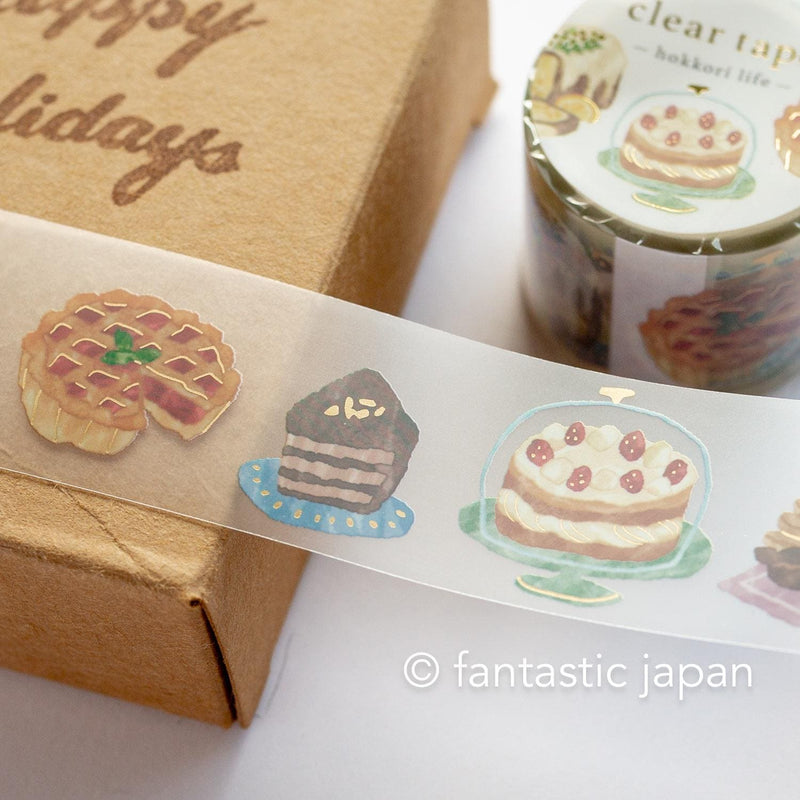 Gold Foil PET Clear tape / hokkori life -Christmas cake- / mind wave /