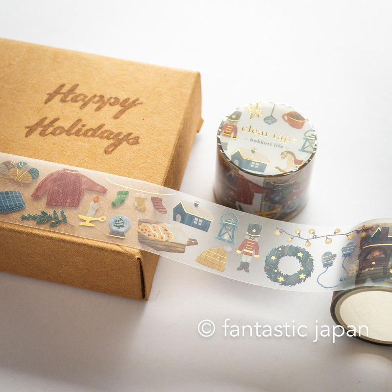 Gold Foil PET Clear tape / hokkori life -Holiday items- / mind wave /