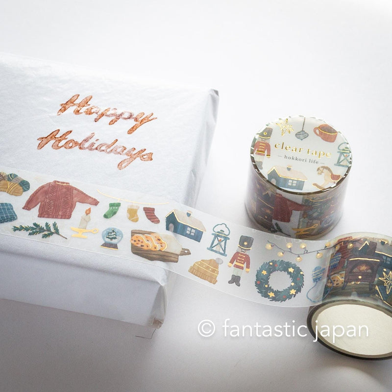 Gold Foil PET Clear tape / hokkori life -Holiday items- / mind wave /