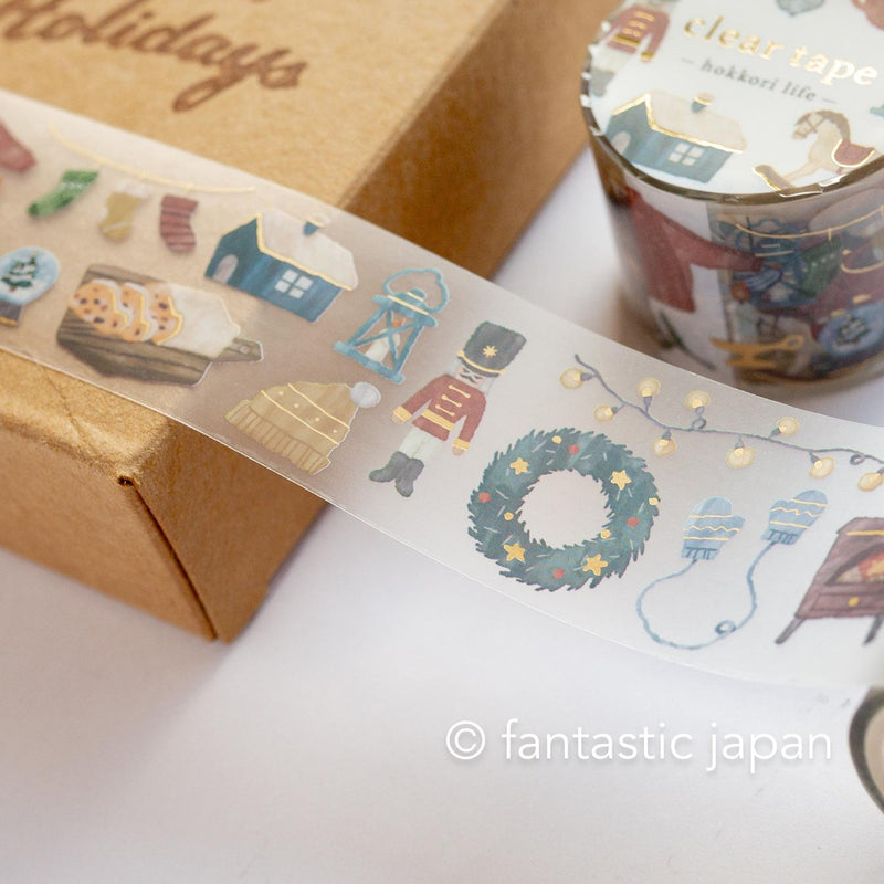 Gold Foil PET Clear tape / hokkori life -Holiday items- / mind wave /