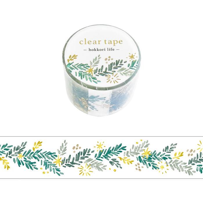 Gold Foil PET Clear tape / hokkori life -Christmas mimosa- / mind wave /