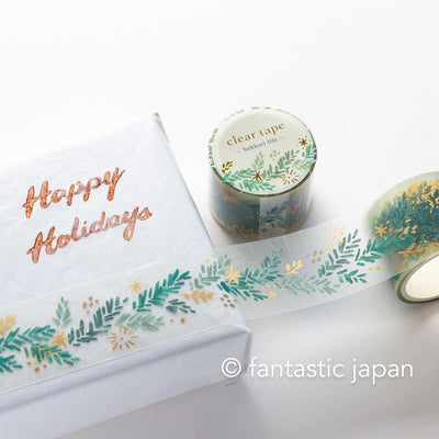 Gold Foil PET Clear tape / hokkori life -Christmas mimosa- / mind wave /