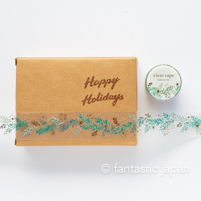 Gold Foil PET Clear tape / hokkori life -Christmas mimosa- / mind wave /