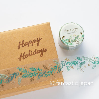 Gold Foil PET Clear tape / hokkori life -Christmas mimosa- / mind wave /