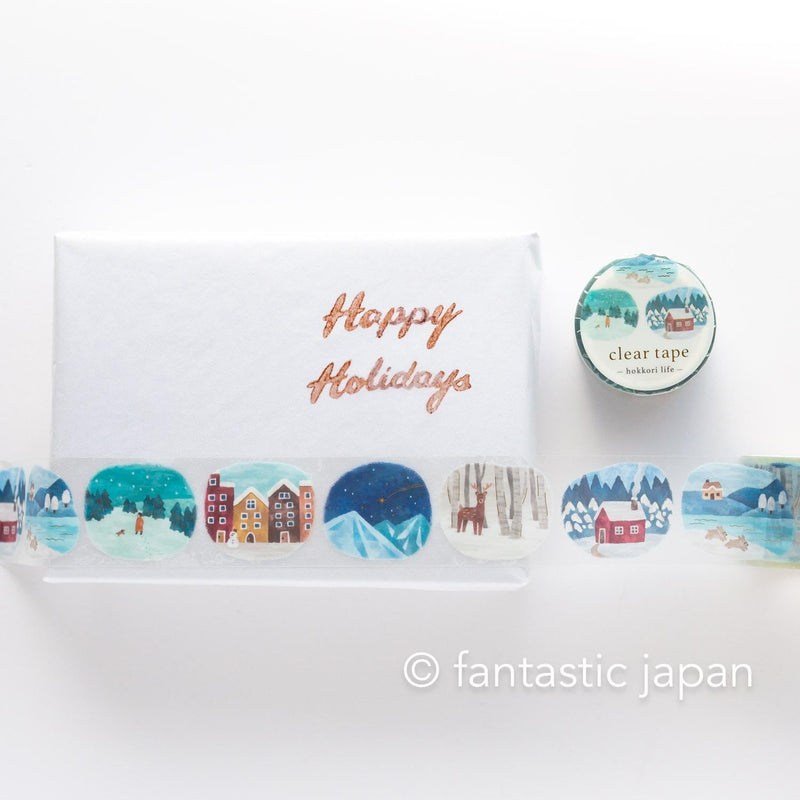 Gold Foil PET Clear tape / hokkori life -winter scene- / mind wave /