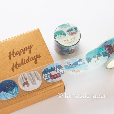 Gold Foil PET Clear tape / hokkori life -winter scene- / mind wave /