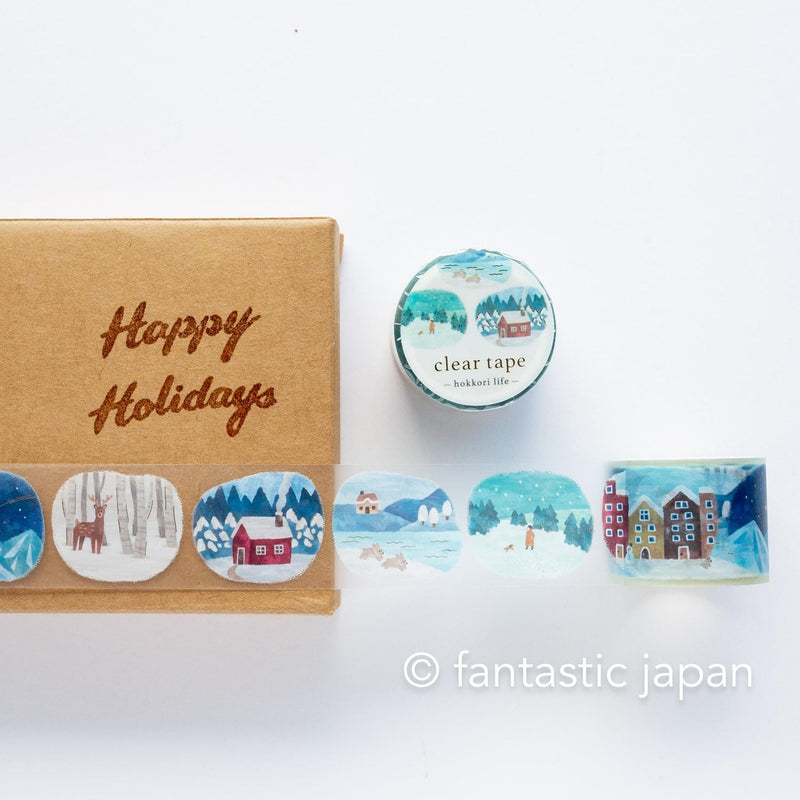 Gold Foil PET Clear tape / hokkori life -winter scene- / mind wave /