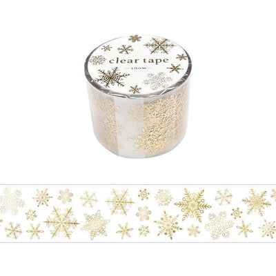 Gold Foil PET Clear tape / -snow- / mind wave Christmas tape /