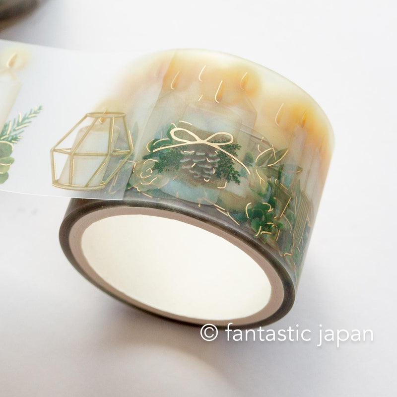 Gold Foil PET Clear tape / -candle- / mind wave Christmas tape /