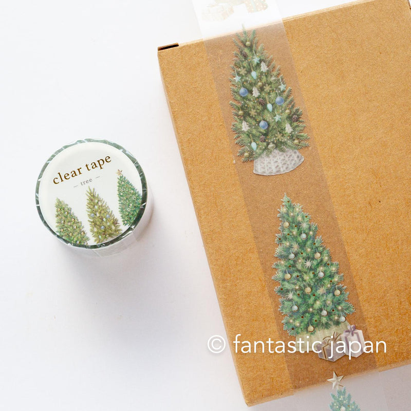 Gold Foil PET Clear tape / -Christmas tree- / mind wave Christmas tape /