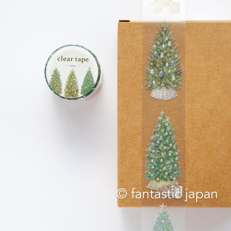 Gold Foil PET Clear tape / -Christmas tree- / mind wave Christmas tape /