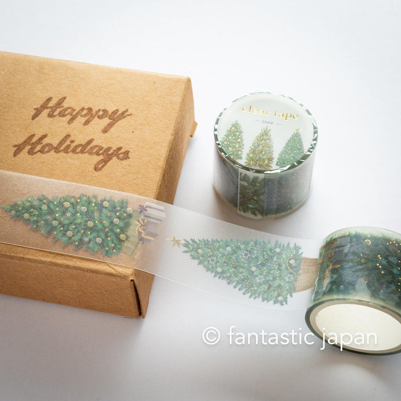 Gold Foil PET Clear tape / -Christmas tree- / mind wave Christmas tape /