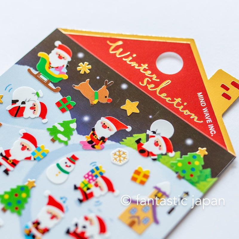 Christmas Gold Foil sticker / Winter selection -mini Santa Clause- / mind wave holiday sticker