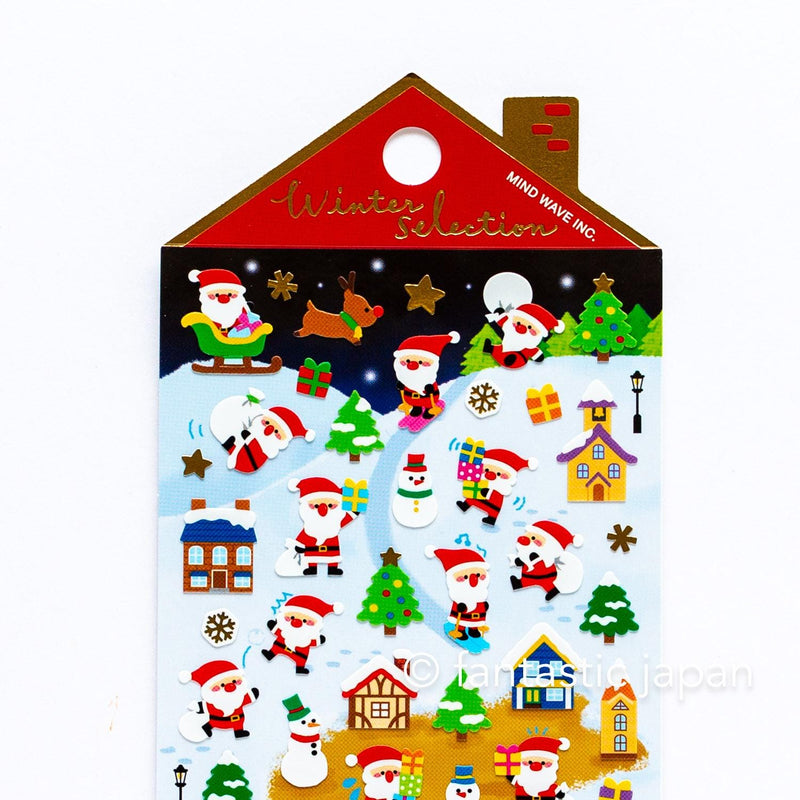 Christmas Gold Foil sticker / Winter selection -mini Santa Clause- / mind wave holiday sticker