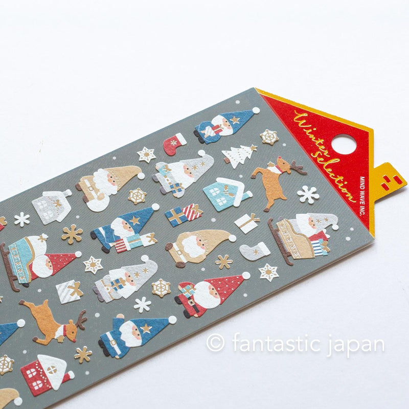 Christmas Gold Foil sticker / Winter selection -toy Santa Clause- / mind wave holiday sticker