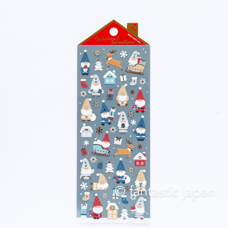 Christmas Gold Foil sticker / Winter selection -toy Santa Clause- / mind wave holiday sticker