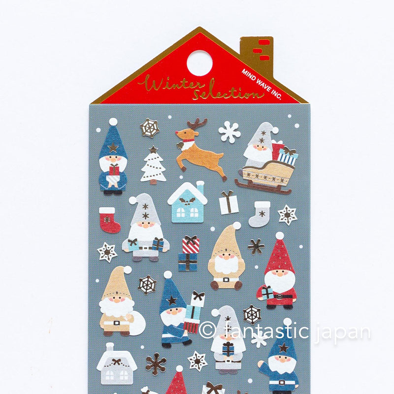 Christmas Gold Foil sticker / Winter selection -toy Santa Clause- / mind wave holiday sticker