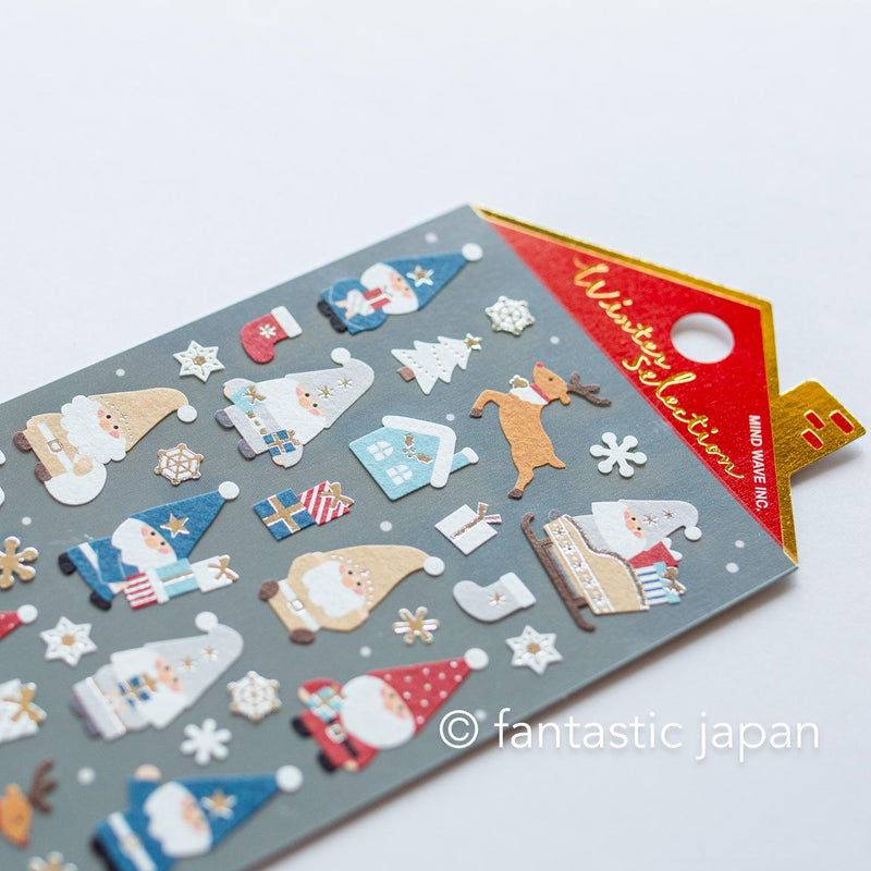 Christmas Gold Foil sticker / Winter selection -toy Santa Clause- / mind wave holiday sticker