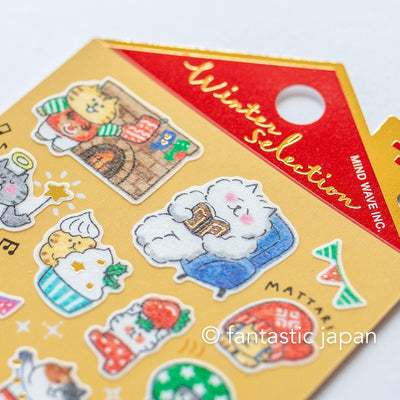 Christmas Gold Foil sticker / Winter selection -gorogoro nyansuke- / mind wave holiday sticker