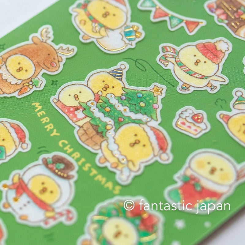 Christmas Gold Foil sticker / Winter selection -piyokomame- / mind wave holiday sticker