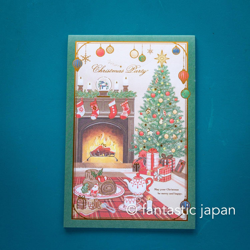 Japanese Washi Writing Letter Pad and Envelopes -noel party- / NB letter set