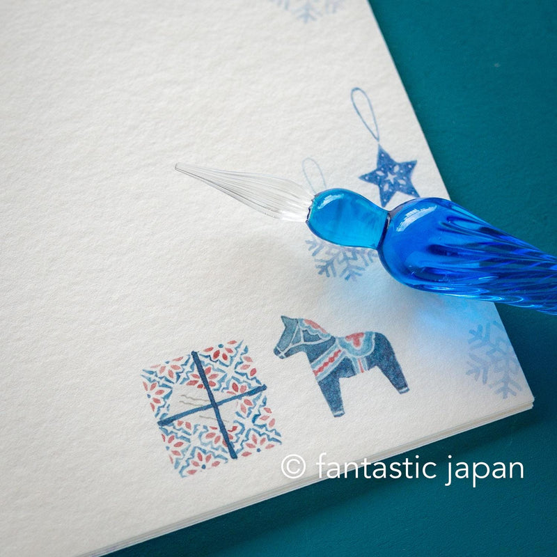 Japanese Washi Writing Letter Pad and Envelopes -snow winter- / NB letter set