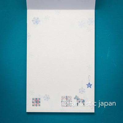 Japanese Washi Writing Letter Pad and Envelopes -snow winter- / NB letter set