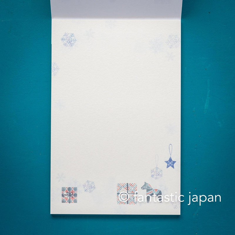 Japanese Washi Writing Letter Pad and Envelopes -snow winter- / NB letter set