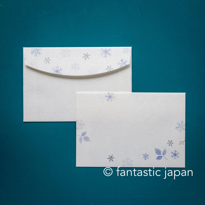 Japanese Washi Writing Letter Pad and Envelopes -snow winter- / NB letter set