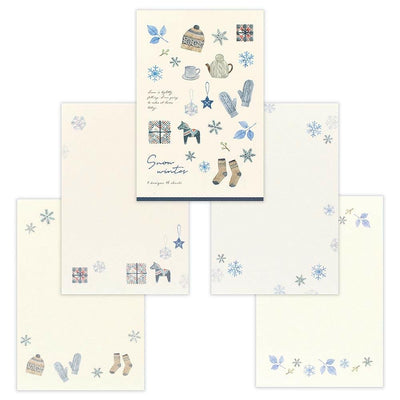 Japanese Washi Writing Letter Pad and Envelopes -snow winter- / NB letter set