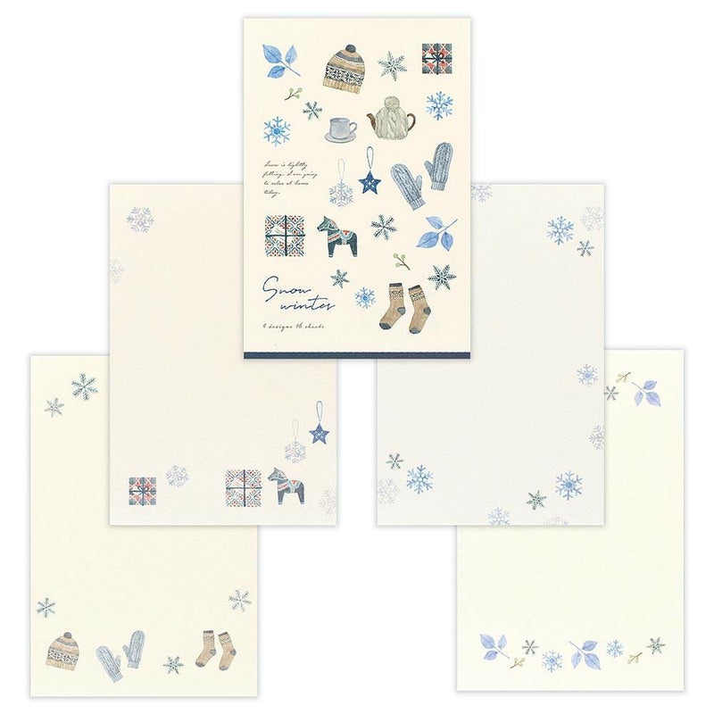 Japanese Washi Writing Letter Pad and Envelopes -snow winter- / NB letter set