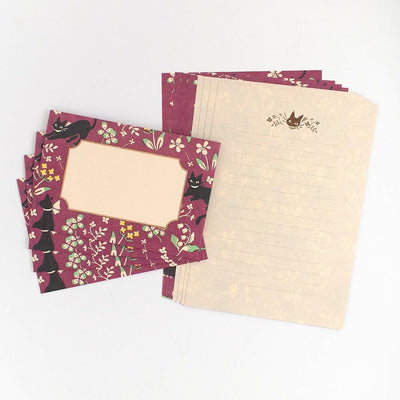 Japanese Washi letter set / WANOWA -black cat- / NB letter set