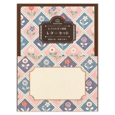 Japanese Washi letter set / WANOWA -retro flower design- / NB letter set