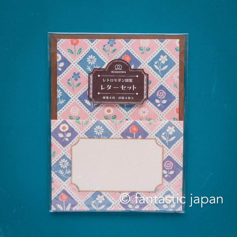 Japanese Washi letter set / WANOWA -retro flower design- / NB letter set