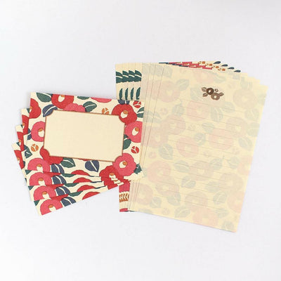 Japanese Washi letter set / WANOWA -Camellia japonica- / NB letter set