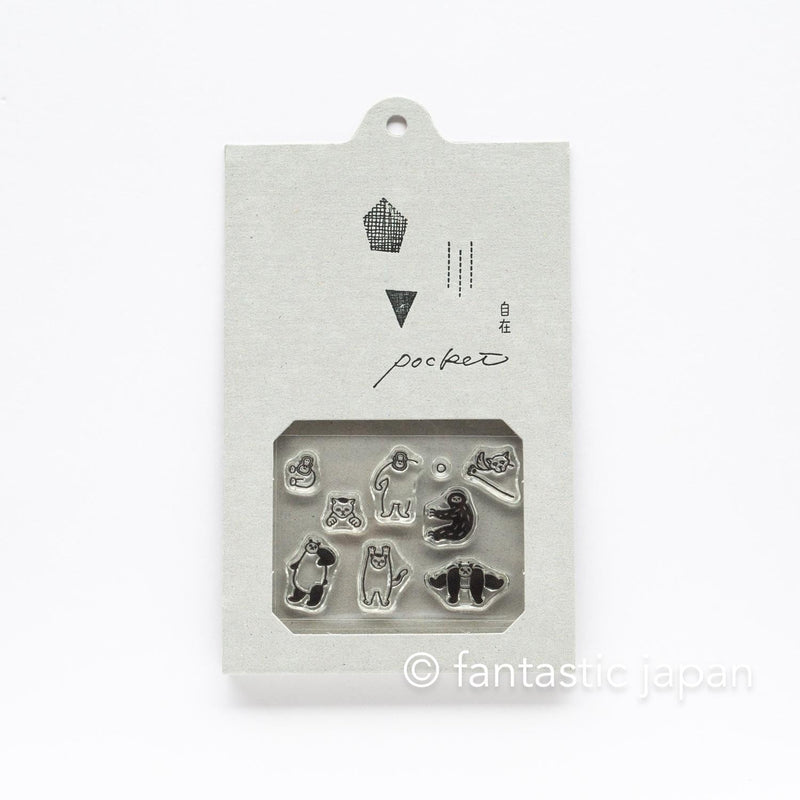 Mizushima JIZAI Clear Stamps POCKET -staying by you-  / nombre stamp