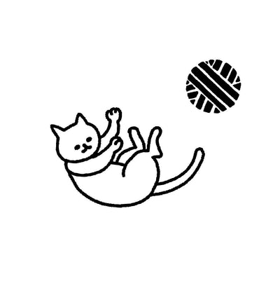 Mizushima JIZAI Clear Stamps COMBI -cat and yarn-  / nombre stamp