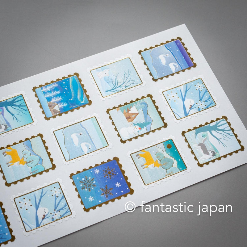 Washi winter sticker -snow scene -