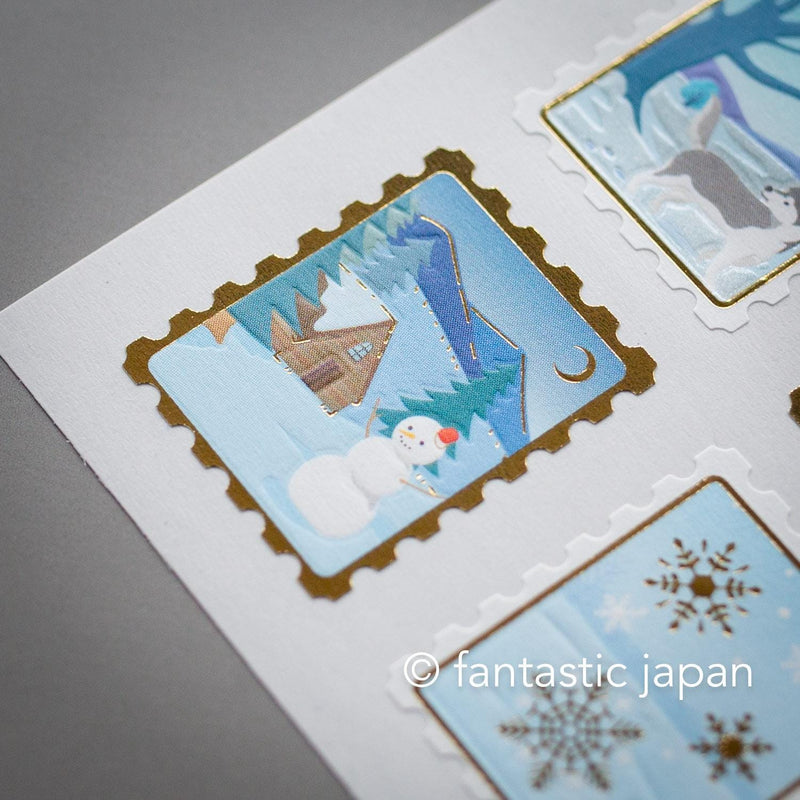 Washi winter sticker -snow scene -