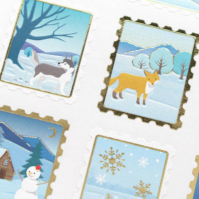 Washi winter sticker -snow scene -