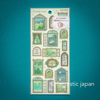 CADRE sticker -landscape in window frame- / kamio Japan