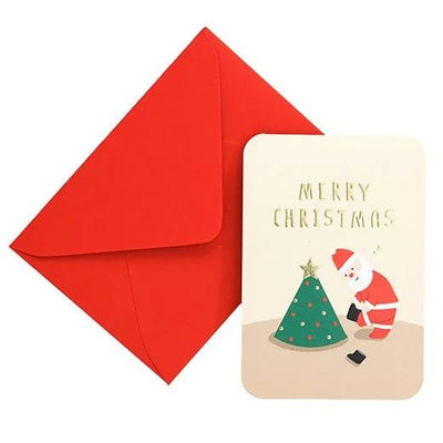 Christmas mini pop card -Santa Claus in Christmas tree costume-