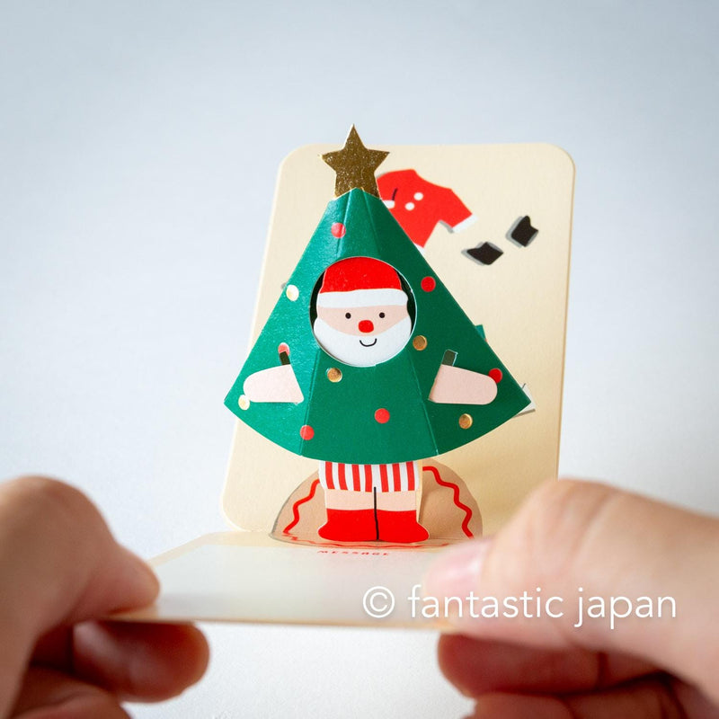 Christmas mini pop card -Santa Claus in Christmas tree costume-