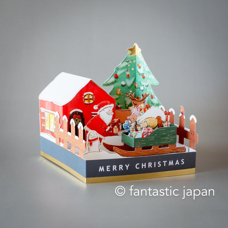 Christmas pop-up garden card "Santa Claus house"