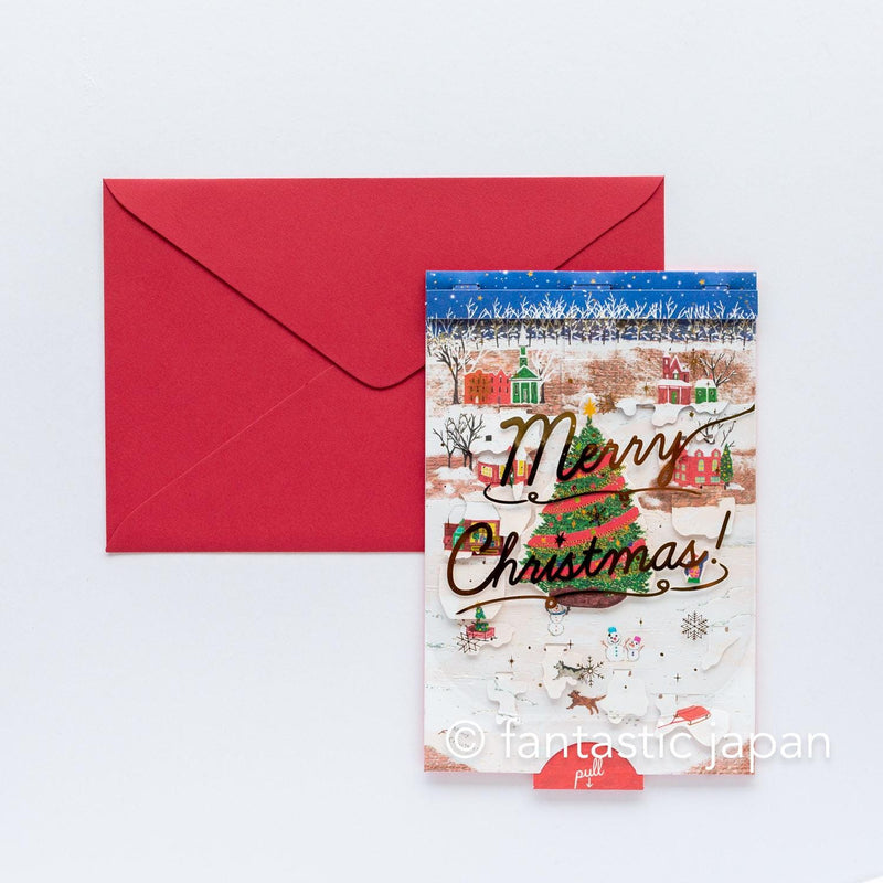 Christmas pop-up greeting card -town-