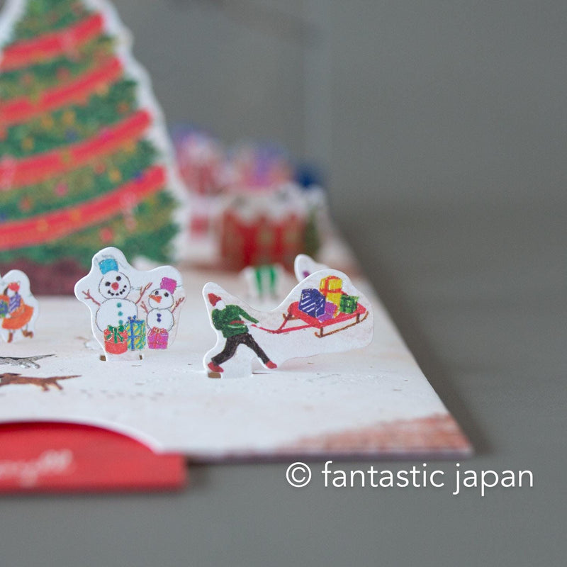 Christmas pop-up greeting card -town-